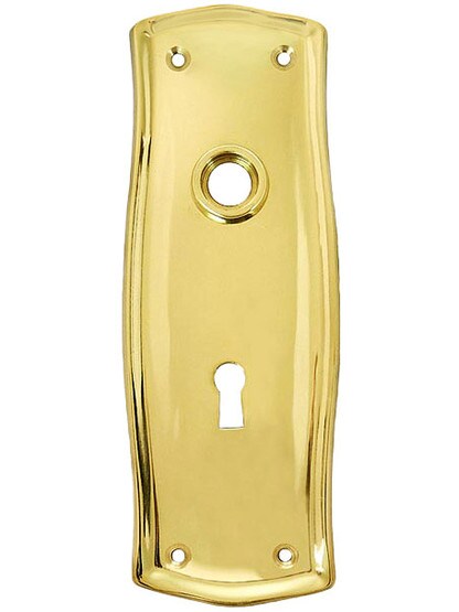 Prairie Style Forged Brass Back Plate With Keyhole in Polished Brass.